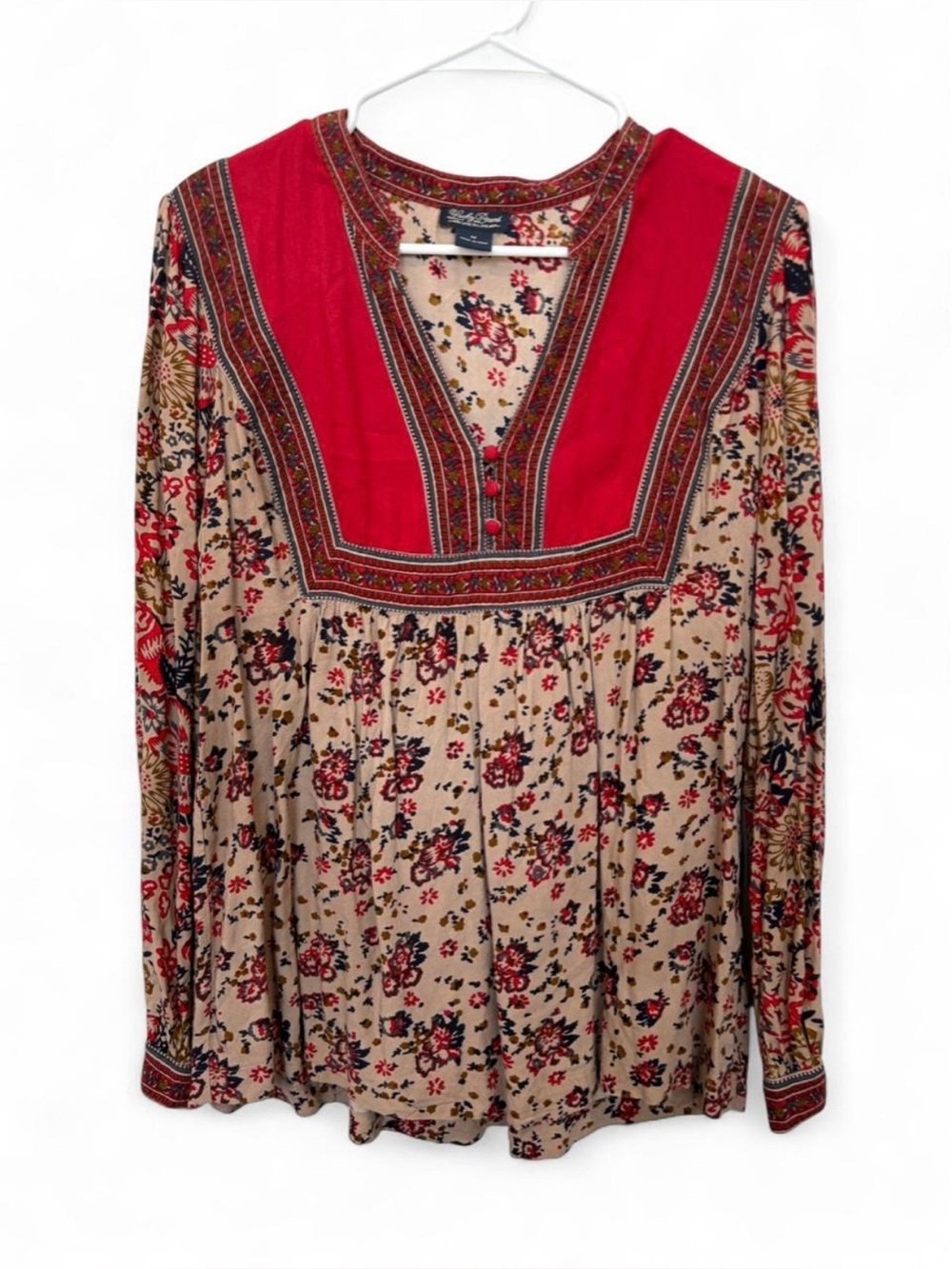 Lucky Brand Floral Boho Western Blouse
Medium Long Sleeve Relaxed Flowy Prairie